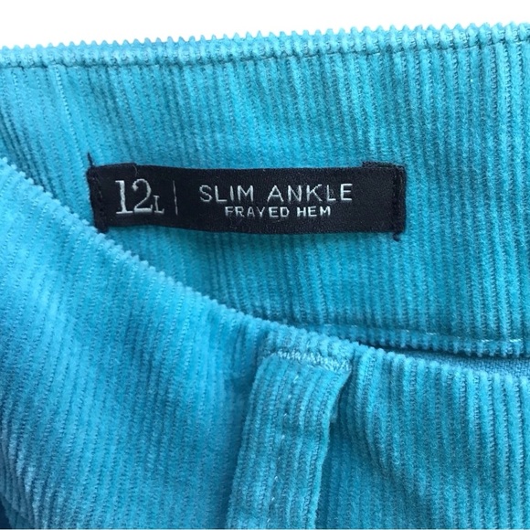 Talbots Flawless Five Pocket Seaglass Blue Slim Ankle Frayed Hem Size 12… NEW - Picture 6 of 6